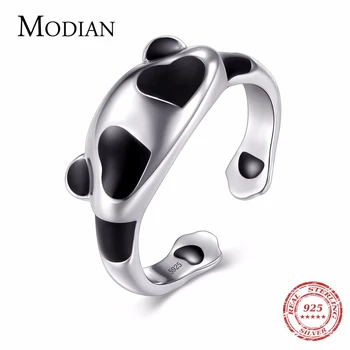 

Modian New Oriental Element Solid 925 Sterling Silver Panda Ring Fashion Simple Lovely Finger For Women Exquisite Jewelry Gift