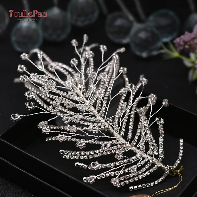 TOPQUEEN HP77 Wedding Tiara Bridal Combs Rhinestone Wedding Headwear Wedding Hair Accessories Bridal Headdress Wedding Hair Comb HP188
