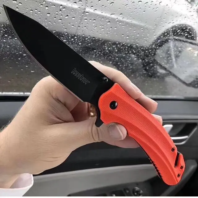 Trskt Kersh 8650 Флиппер складной нож 8cr13mov сталь черное лезвие, ABS Ручка 58Hrc выживания кемпинга охотничьи ножи EDC инструмент