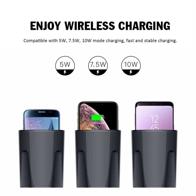 Быстрое беспроводное зарядное устройство 4 в 1 автомобильное чашка для Samsung IPhone
