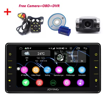 

JOYING single din 6.2 inch Android 8.1 Octa Core car radio player 4GB+64GB support 4G DSP GPS with free Rear View Camera&OBD&DVR