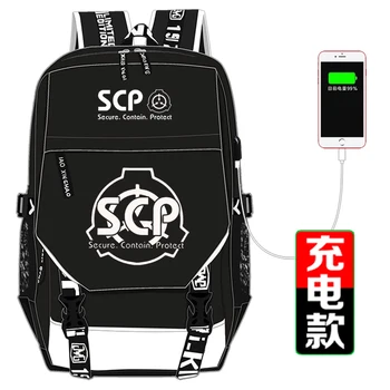

SCP Special Containment Procedures Foundation Cosplay Backpack School USB Charging Shoulder Bags Pencil Case Laptop Travel Gift