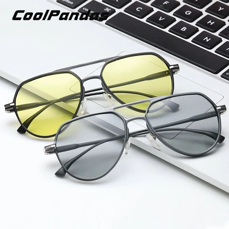 CoolPandas, брендовые солнцезащитные очки пилота, для мужчин и женщин, фотохромные, день, ночь, для вождения, поляризационные, солнцезащитные очки, хамелеон, anteojos de sol hombre
