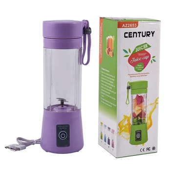 

380Ml Usb Rechargeable Blender Mixer 2 Blades Juicer Bottle Cup Juice Citrus Lemon Vegetables Fruit Smoothie Squeezers Reamers P