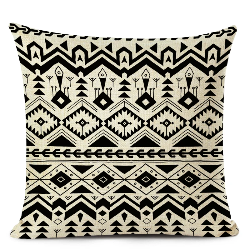 Retro High Quality ethnic Geometry Cushion Cover Throw Pillow Cutton Linen Car Sofa Bed Home Decor Textile Printed Pillowcase