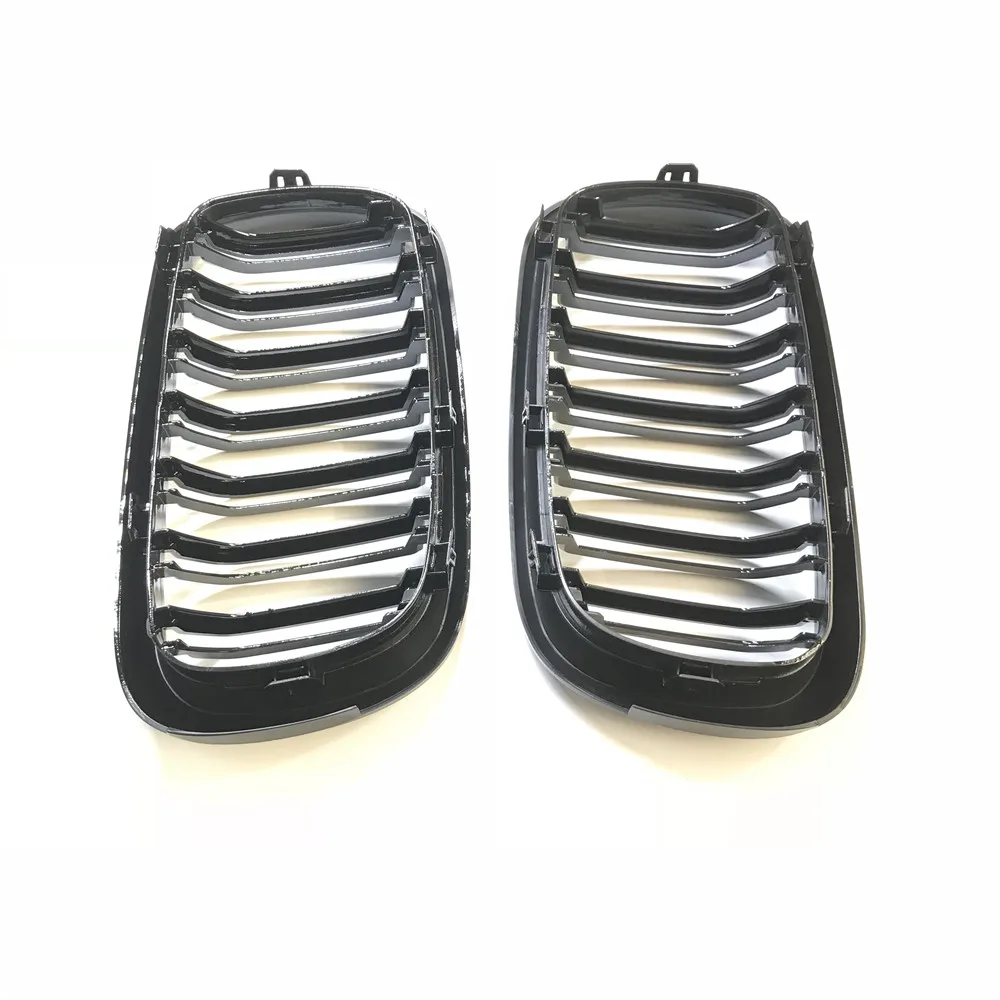 Пара 14 16 для BMW X5 F15 X6 F16 2014 2015 2016 передняя решетка с двумя планками глянцевая черная