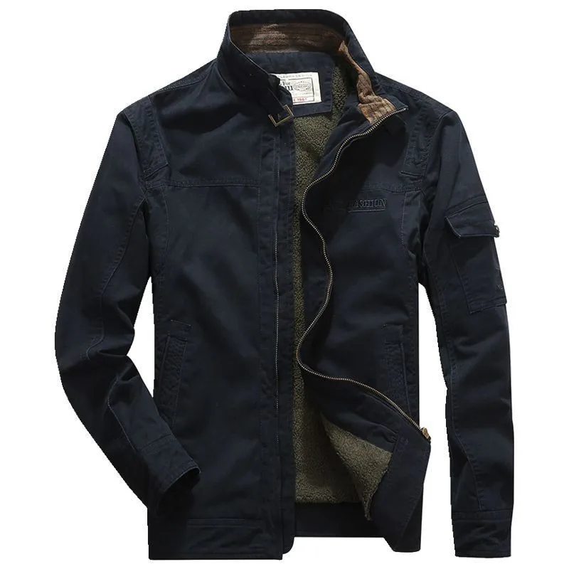 

Genuine Product Autumn And Winter New Style MEN'S Jacket Large Size plus Velvet Warm Stand Collar Jacket Casual Tops Batch 2661a