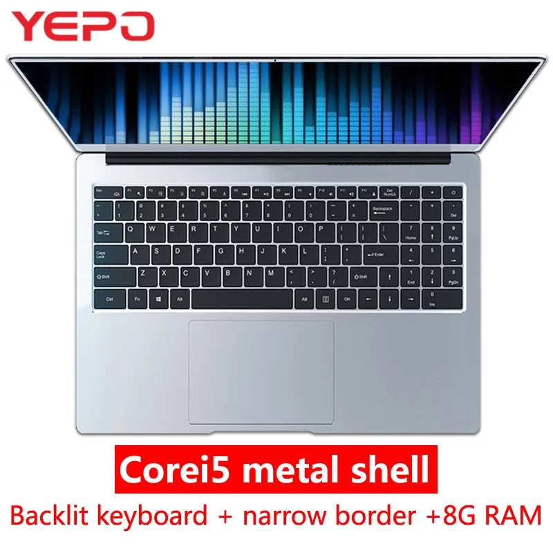 

15.6-inch metal case Intel core i5 8gb memory 512GB 256GB 128GB SSD backlit keyboard IPS screen Windows 10 laptop