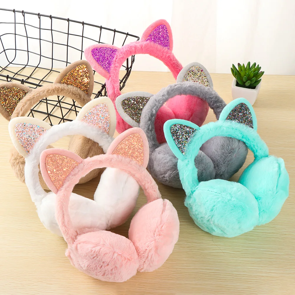 Winter Women Kid Cute Earmuffs Ear Muffs Kids Lovely Cat Ear Muff
