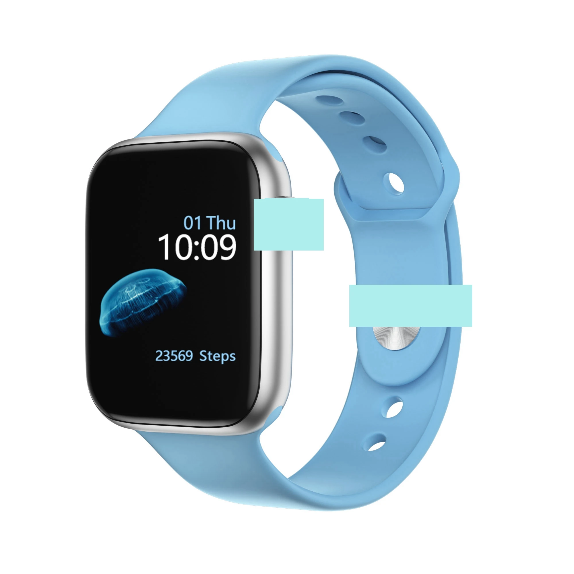Iwo 8 lite plus, мужские умные часы, Женская Серия 4, Bluetooth, музыка, пульсометр, часы, 4, умные часы для Apple iphone, huawei, xiaomi - Цвет: shallow blue