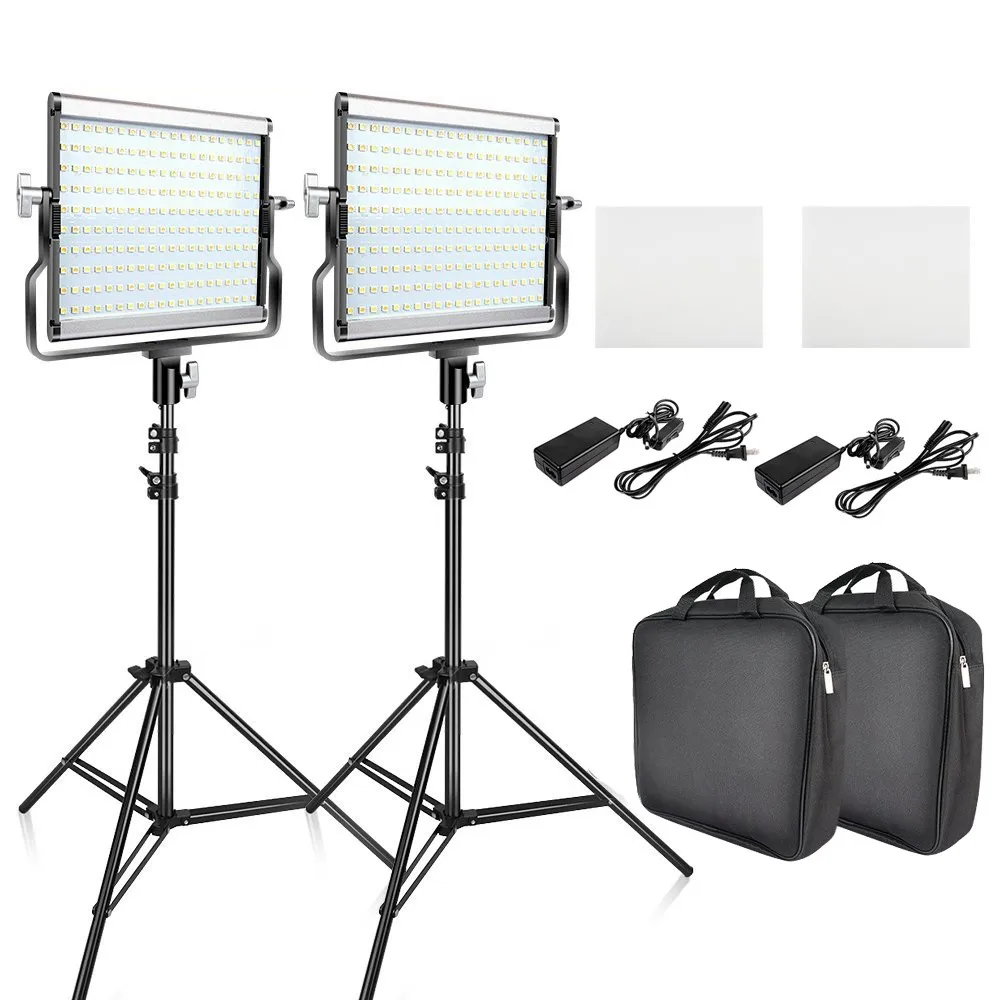 L4500 LED Video Light 2 in 1 Kit Photographic Lighting Studio Lamp Bi-color 3200K-5600K Photo Light with Tripod for Youtube