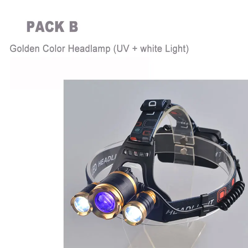 B TMWT Открытый Многофункциональный XML T6 Cree фары Led ловли свет ультрафиолетового УФ масштабируемой Налобный фонарик Фонари - Испускаемый цвет: B