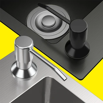 

Stainless steel Liquid Soap Dispensers Kitchen Sink Hand Soap Dispenser ABS Plastic Bottle Easy To Fill Kitchen Accessories