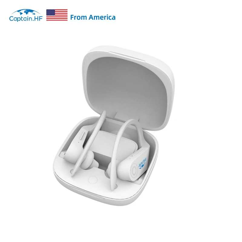 White US Captain HF Power beats Pro- Wireless Earphones Wireless Earbuds Bluetooth 5.0 Distance 10m Hands free- Black White Headset - Цвет: White