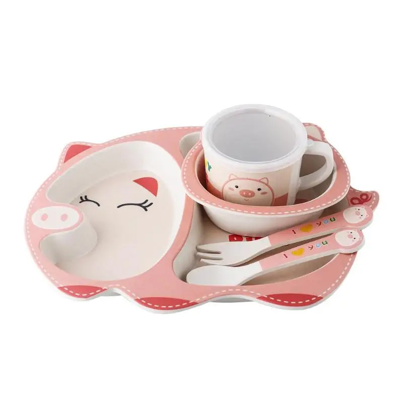 5 шт Экологичные бамбуковые волокна Детские тарелки миски для кормления детская посуда