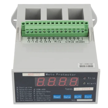 

Digital Electric Motor Protector 20-200A Overload Phase Loss Protector 50/60Hz