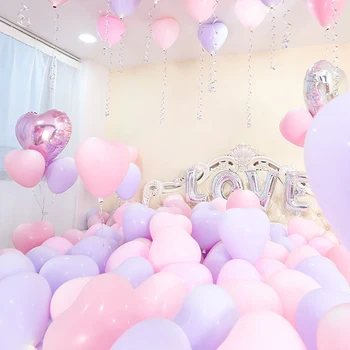

100pcs/lot Confession balloon macarons heart-shaped latex balloon 12 inch love 2.2g wedding wedding room decoration supplies