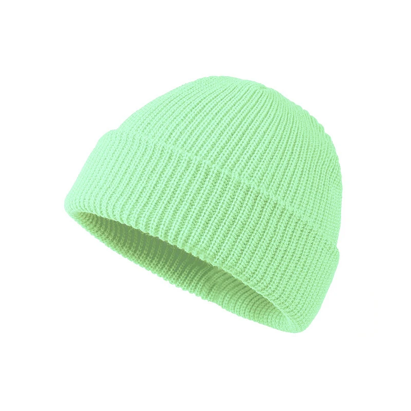 24 Colors Unisex Knitted Hats Cap Women Solid Winter Warm Beanie Retro Brimless Baggy Melon Caps for Men Skullcap Street Bonnet timberland skully Skullies & Beanies