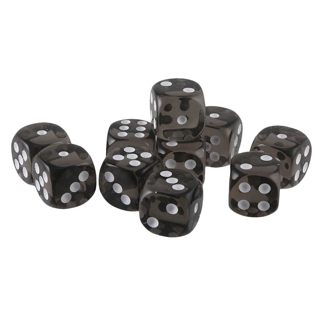 10pcs 16mm Six-sided D6 Dice for Dungeons & Dragons D&D TRPG Dices Party Gambling Dices Game Digital Dices
