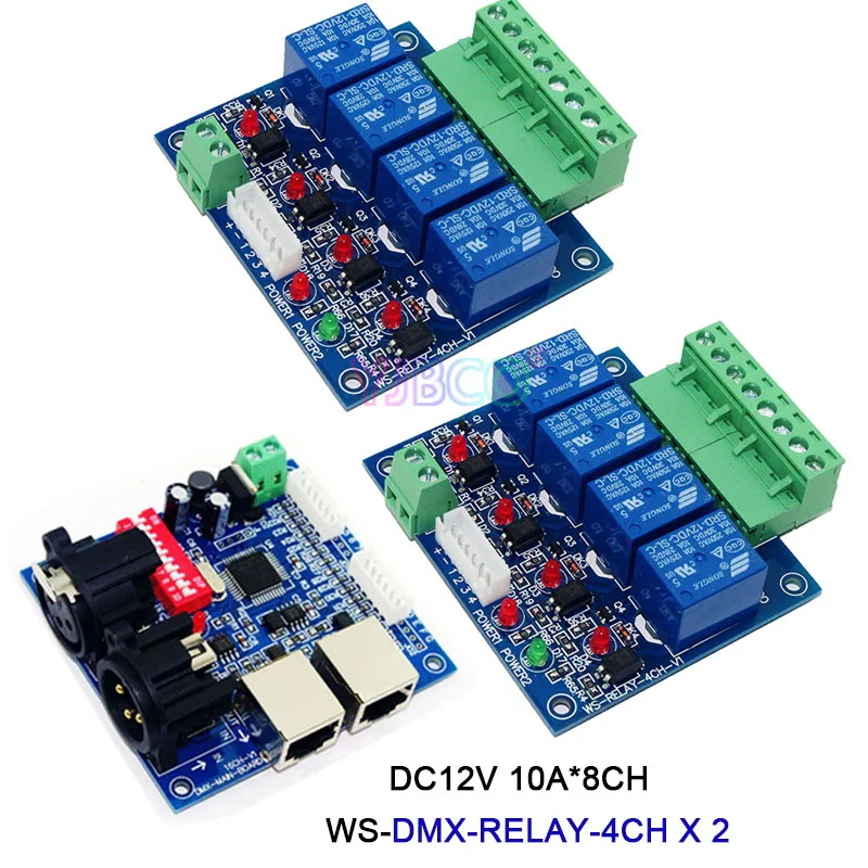 Бесплатная доставка DC12V 3CH/4CH/6CH/8CH/12CH/16CH реле dmx512 контроллер с XRL RJ45 для led