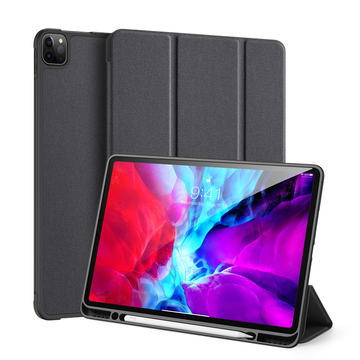 Роскошный трехскладной защитный чехол DUX DUCIS DOMO для iPad Pro 12 9 дюйма 2020 умный кожаный