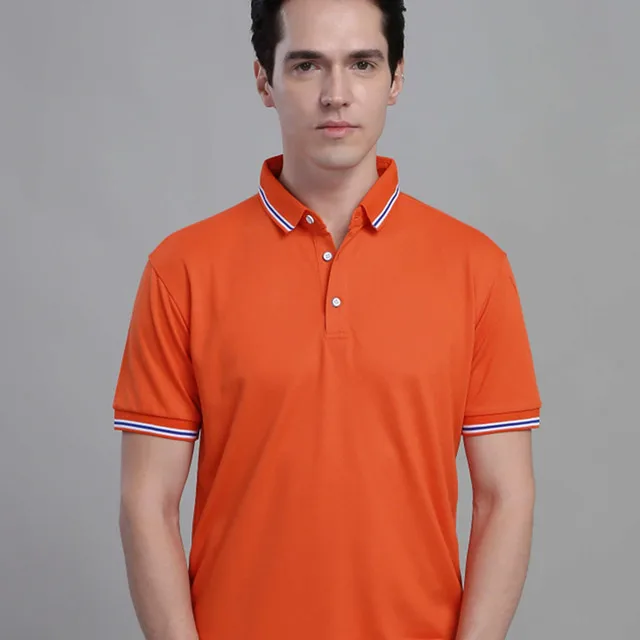Мужская Дизайнерская рубашка-поло, повседневная, короткий рукав, без карманов, рубашка поло, мужская, Полиэстер, Хлопок, белая, приталенная, Boss Polo Hackett - Цвет: Orange