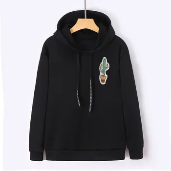 

2019 Autumn Women Hoodie Casual Long Sleeve Hooded Pullover Sweatshirts Round Neck Tops Blouse 7.26