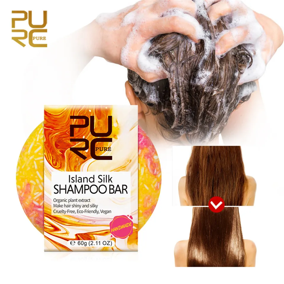 Purc Island Slik Shampoo Bar Make Hair Shiny And Silky Organic Plant  Extract No Chemical Additives Hair Shampoo Soap 60ml - Shampoos - AliExpress