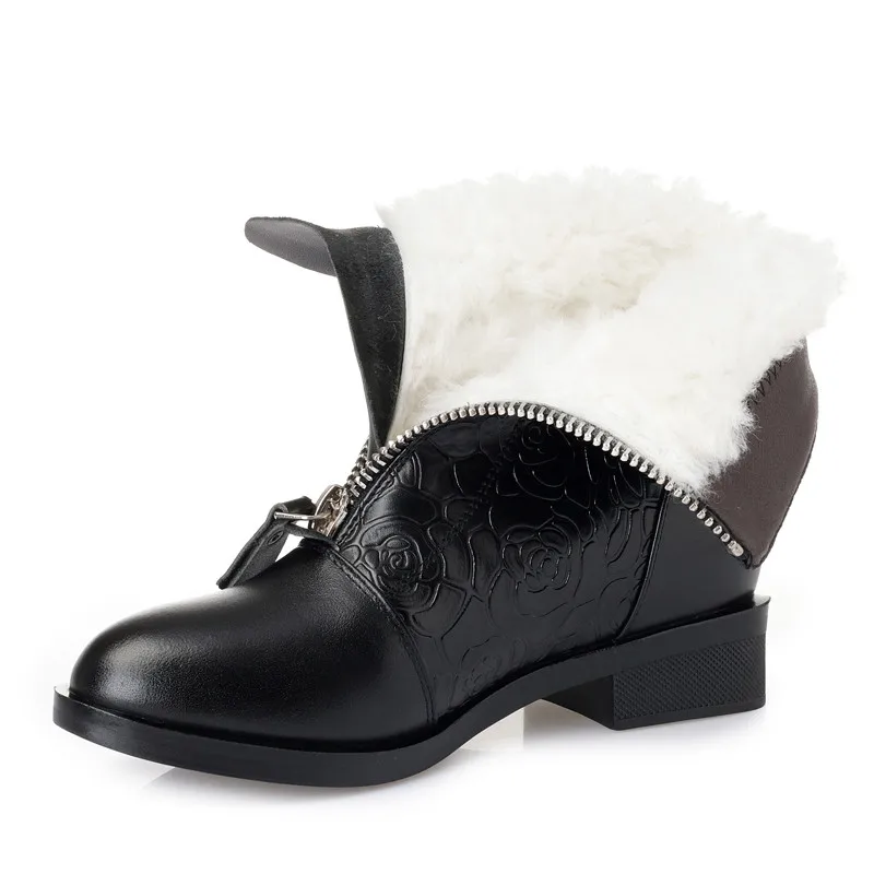 Cena ASUMER big size 35 43 moda buty z prawdziwej skóry kobiet naturalna wełna owcza botki zip panie utrzymać ciepłe buty na śnieg 2020