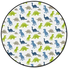 Круглый ковер с рисунком динозавра для гостиной, декоративные коврики для детской комнаты, коврики для спальни, современные коврики