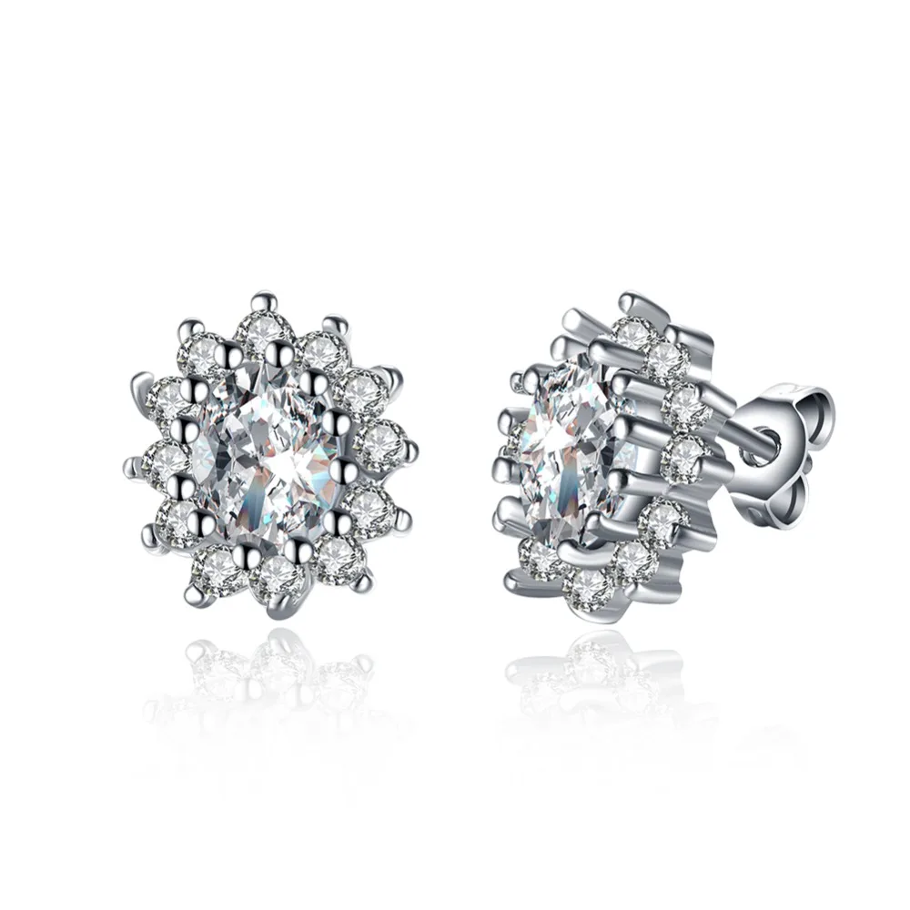 Koop V1100 Fashion earring Voor Vrouwen Party Elegant Luxe Bruids Sieraden 925 Sterling Silver Wedding Engagement Ring Hoge Kwaliteit