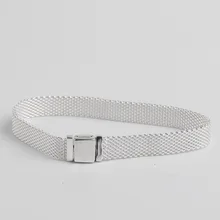 Оригинальные плетеные сетки серебро браслетов reflexions Браслет Fit бусины из стерлингового серебра 925, браслеты с брелоками Европы, сделай сам, ювелирное изделие