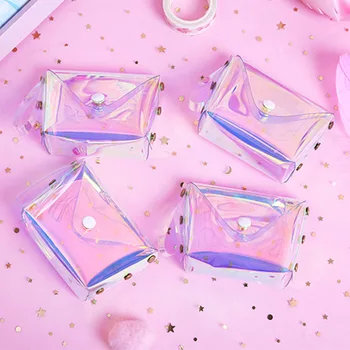 

Women Small Coin Bag Fashion Laser PVC Clear Girls Wallet Purses Female Mini Money Key Coin Pouch Kid Christmas Gift