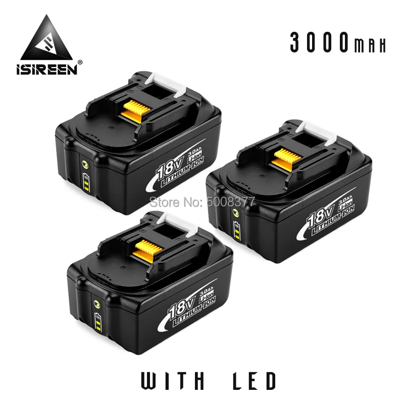

3000mAh Rechargeable Battery Packs Li-ion BL1830 Replacement for Makita 18V BL1815 BL1840 LXT400 194230-4 Power Tool Battery