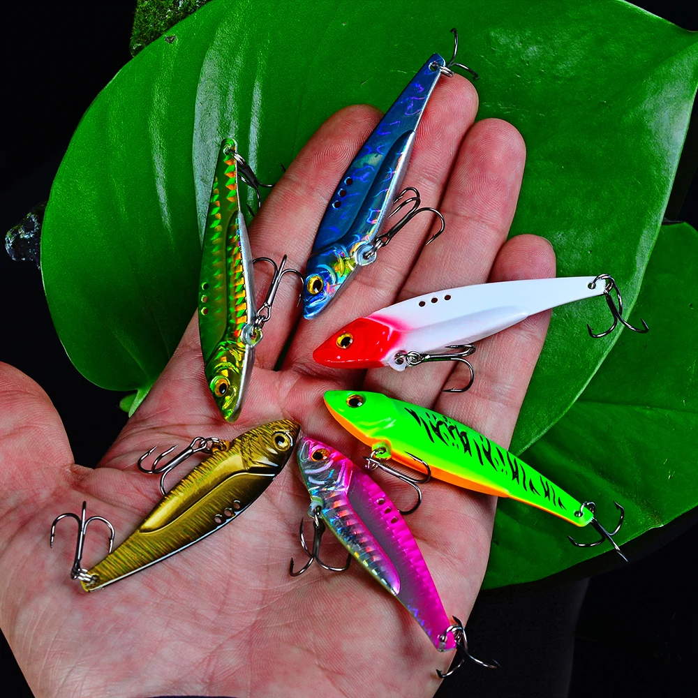 

VIB 2019 VIB 6PC Comdaba Spoon 5g-7g-12g-17g-20g 6 Color Model Artificial Metal Hard Bait Fishing Lure Fishing Tackle BKB Hook