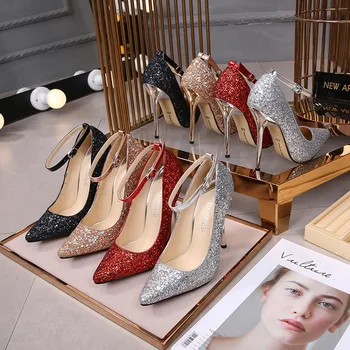 13 سنتيمتر المعادن الكعوب أحذية امرأة مثير نموذج المنصة أحذية حجم كبير 43 44 عالية الكعب ملهى ليلي الكاحل حزام مضخات أحذية نسائية 5