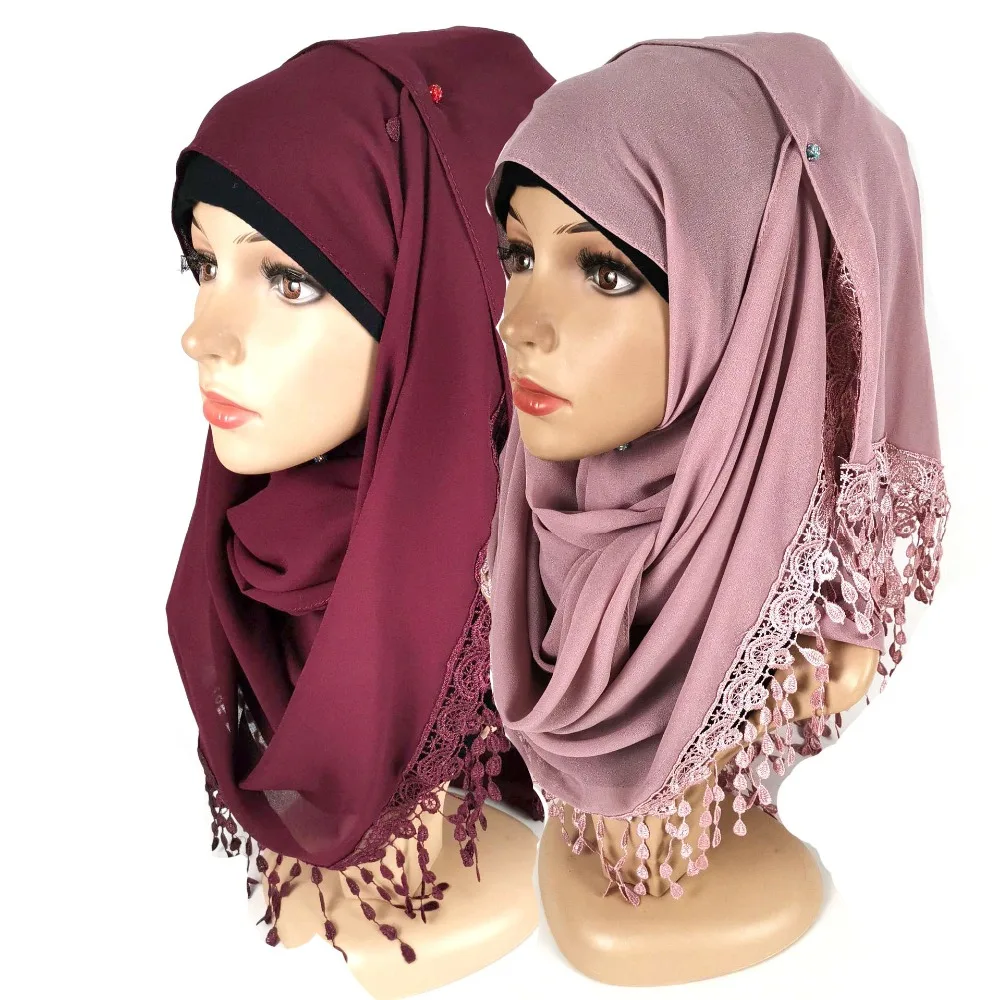 H30 10 шт. высокое качество кружева шифон шарф/шарфы шаль Хиджаб обёрточная бумага мусульманский хиджаб можно выбрать цвета