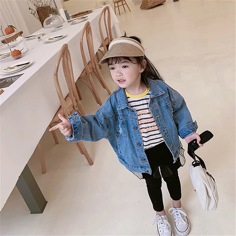 

Men And Women Children Coat Cartoon Washing Denim Top Coat 19 Autumn Clothing New Style Childrenswear 3-8-Year-Old