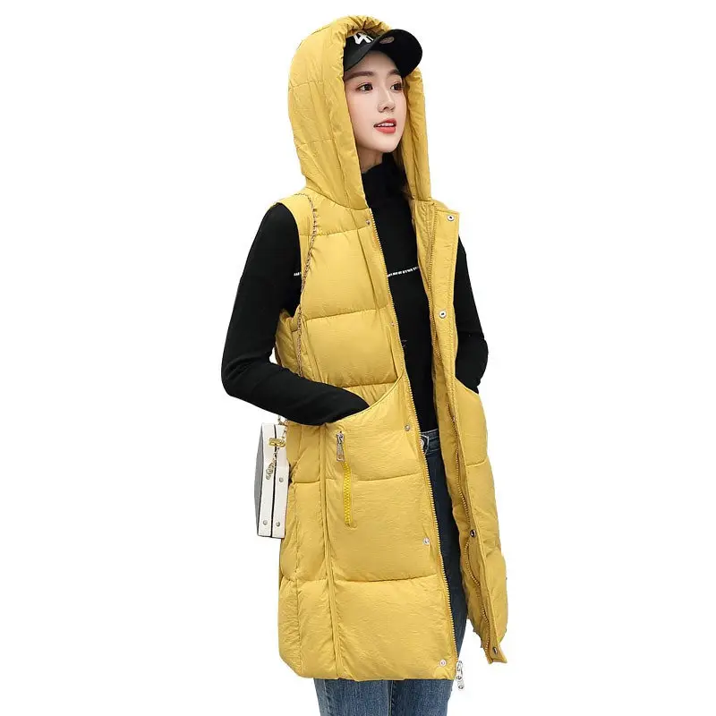 

Cotton Vest Women Plus Size Autumn Winter Jacket Coat Women Hooded Long Vest Coat Chaleco Mujer Casual Waistcoat Overcoat C5846