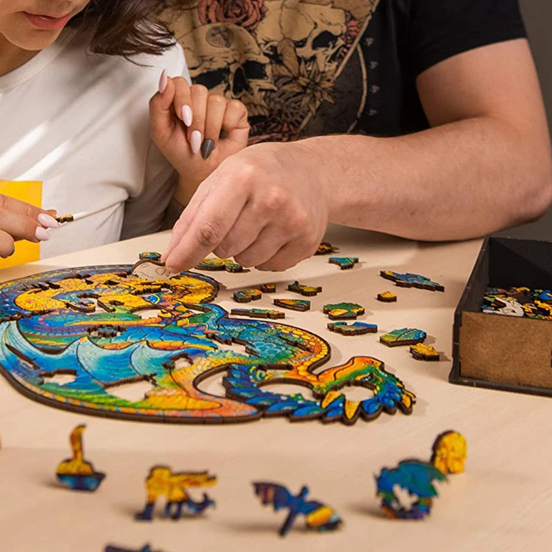 Wooden Puzzle Crafts Animal-Shaped Adults Christmas-Gift New for Children DIY Hell Difficulty