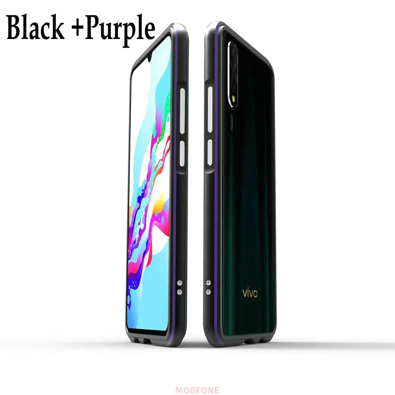 Black Purple Vivo S1 V1907 6,38 ''Z5 Y7s рамка роскошный тонкий противоударный защитный чехол Vivo IQOO Neo/V17 NEO Алюминиевый металлический бампер крышка Капа - Цвет: Black Purple