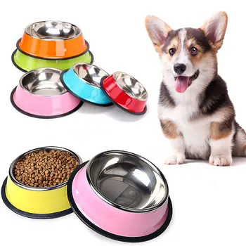 

1pcs Stainless Steel Dog Bowl Dog Food Utensils Dog Bowl Non-slip Pet Bowl Teddy Golden Retriever Dog Food Bowl