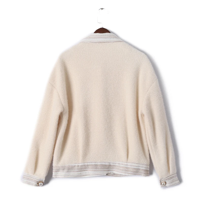 Finest  AOEMQ Fashion Coats Vintage England Outwear Coats with Simulation Pearl Button Breasted Coats Winte