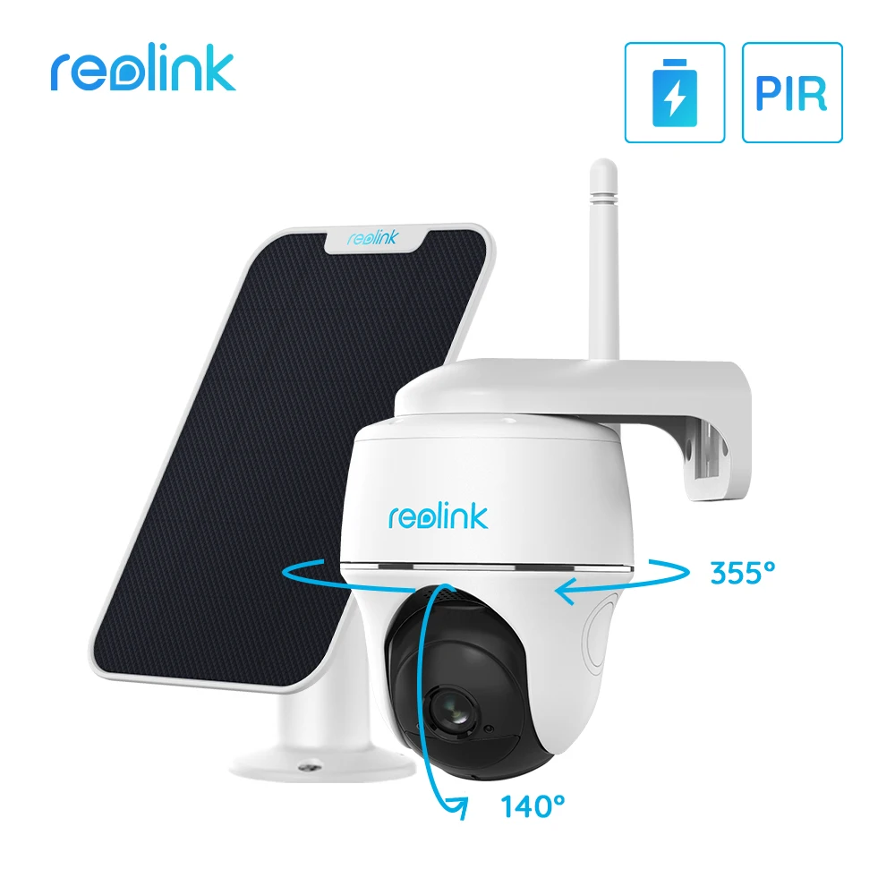 Reolink Argus PT w Solar Panel 1080P WiFi Camera PT Rechargeable Battery/Solar Powered Security Camera