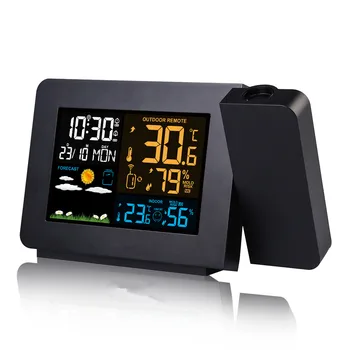 

FanJu LED Digital Projection Alarm Clock Weather Humidity Monitor Temperature Display Calendar DCF Radio Control Desk Clock 3391