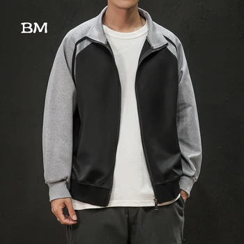 

Japanese streetwear Sports jacket Spliced fashions coat korean style clothes harajuku mens jacket Large size 5XL oversized