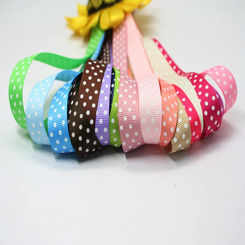 

YAMA Polka Dot Grosgrain Ribbons 16mm 100yards/roll Polyester Ribbon for Hair Accessories DIY Decoration