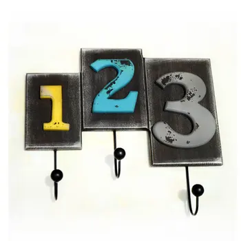 

3pcs/set Mining And Wind Do The Old Retro Digital Wall With A Hook 123/ABC European And American Style Creative Home Love