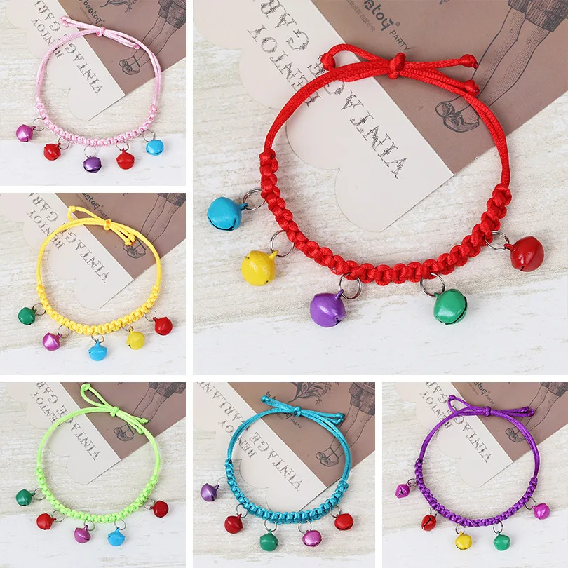 

Weaving Bell Pet Dog Bell Neck Ring Cat Neck Ring Collar Small Dogs Teddy Collar Necklace Collar