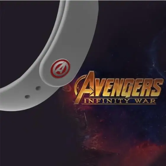 avengers marvel For Xiaomi Mi Band 4 3 2 Bracelet Strap Miband 3 2 Strap Wristband Band For Mi Band 2 3 4 Silicone - Цвет ремешка: grey NO.1